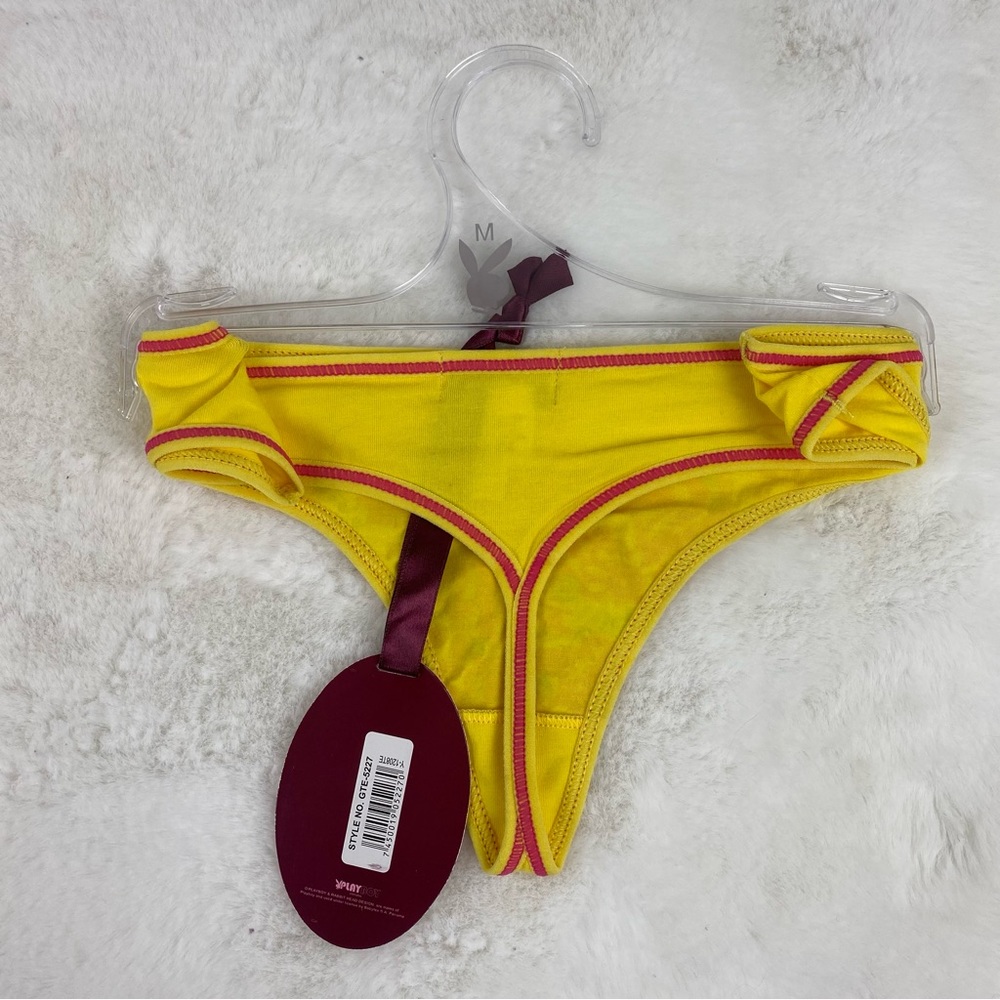 NWT Vintage Playboy Swirly Yellow Panties - Picture 3 of 4